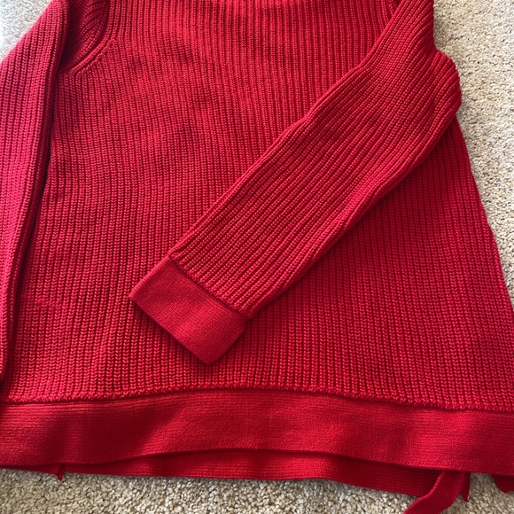 Loft red sweater with laced side seam size small - Picture 3 of 4